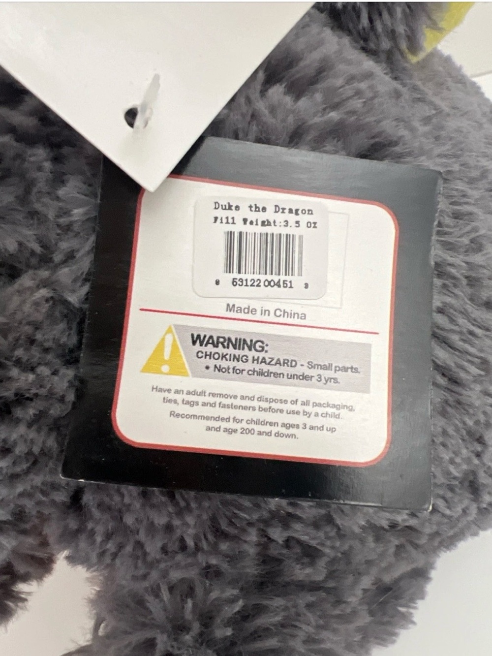 2016 Bad Dragon Duke The Dragon 8" Plush Gray Red Round RARE Stuffed Animal NWT - Picture 8 of 16